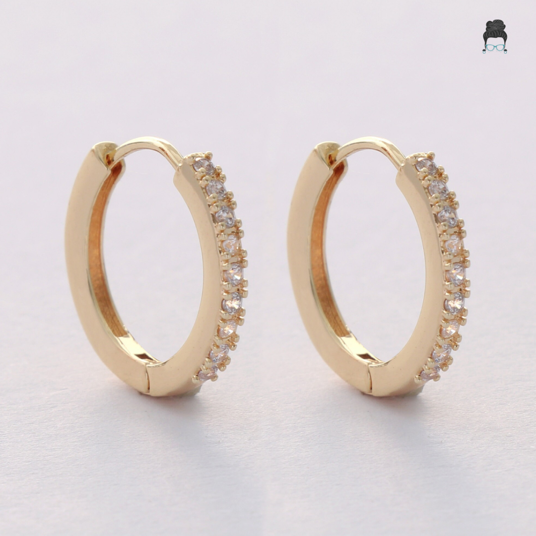 Circular Bling Hoops (gold)