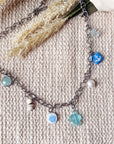 Charm Necklace +Earring Set (silver)