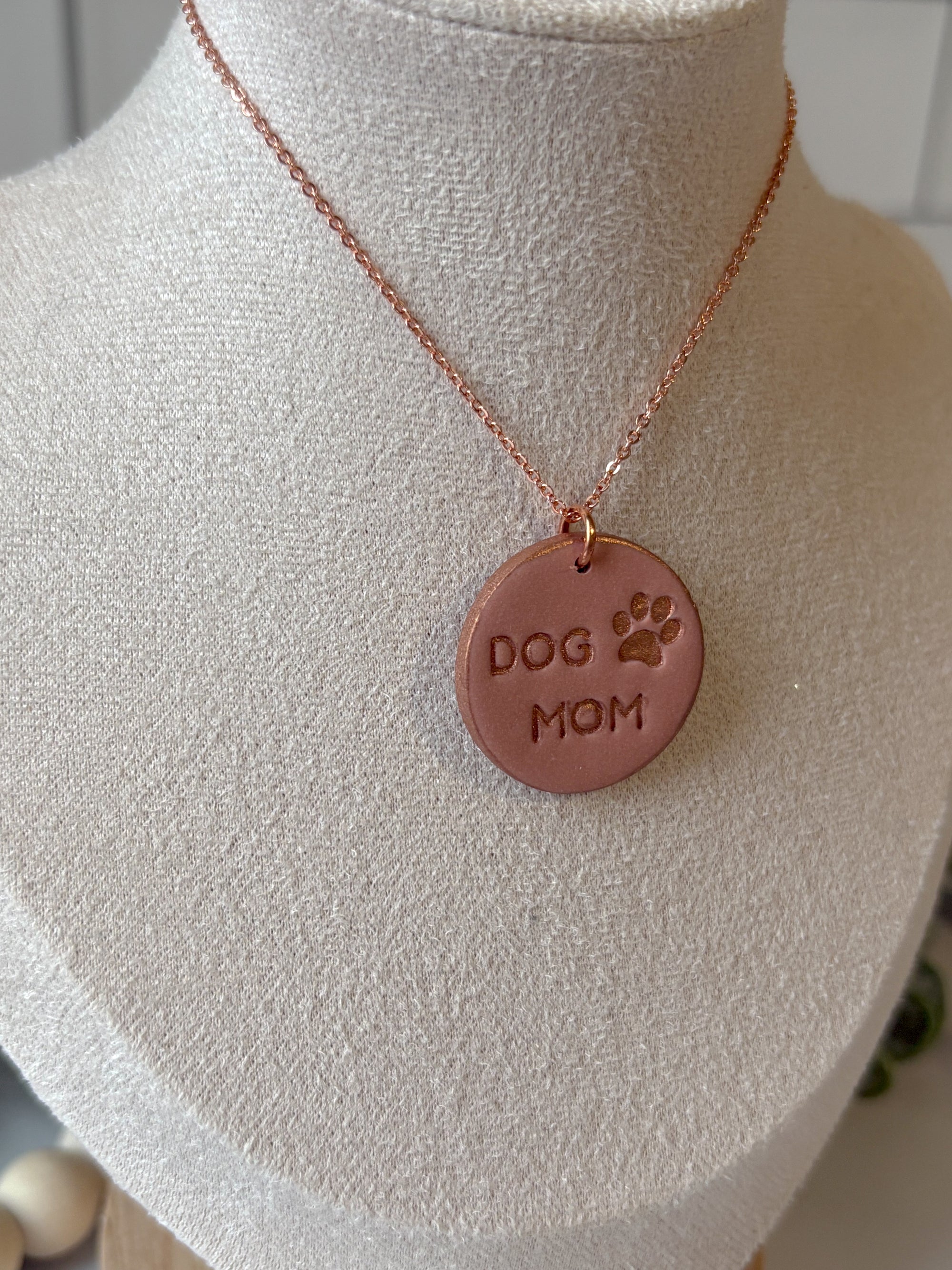 Dog Mom Necklace (rose gold)