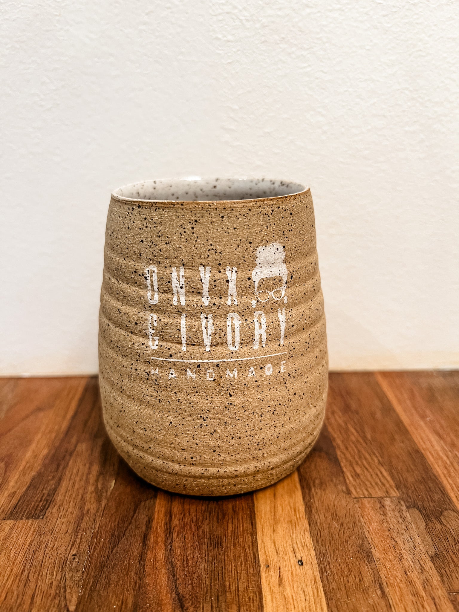 White Ceramic Logo Tumbler