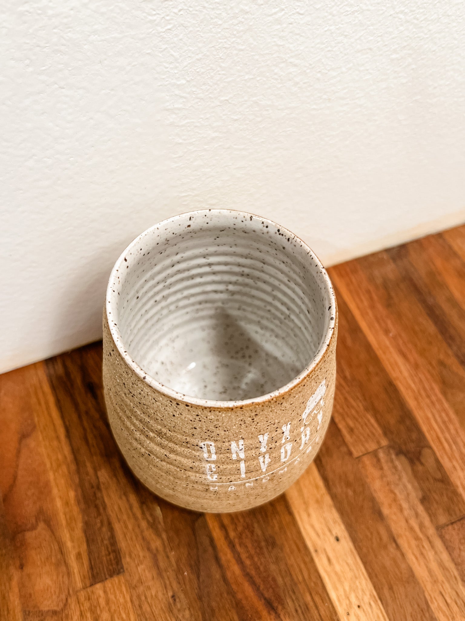 White Ceramic Logo Tumbler