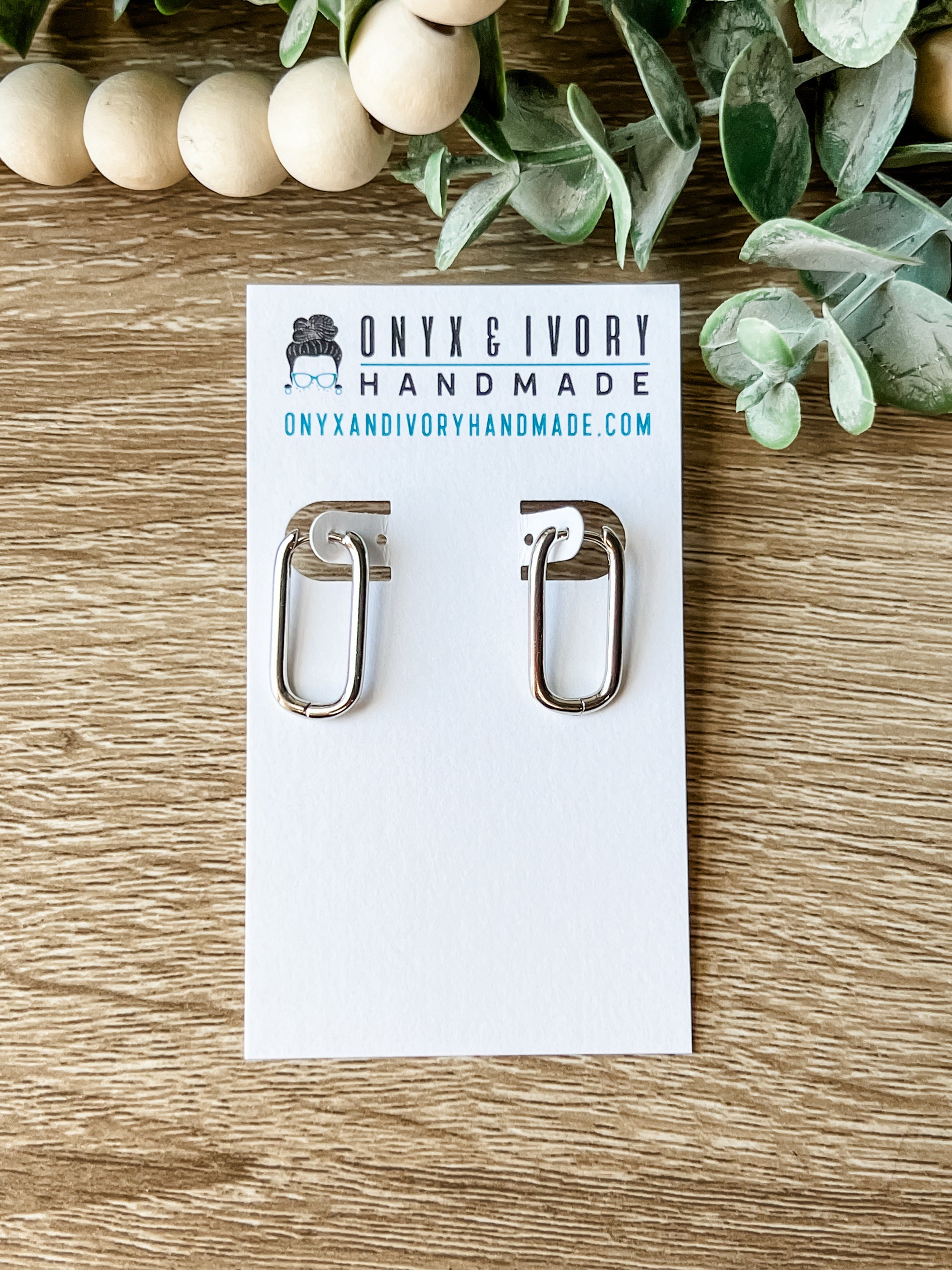 Rectangular Charm Hoops (gold & silver)