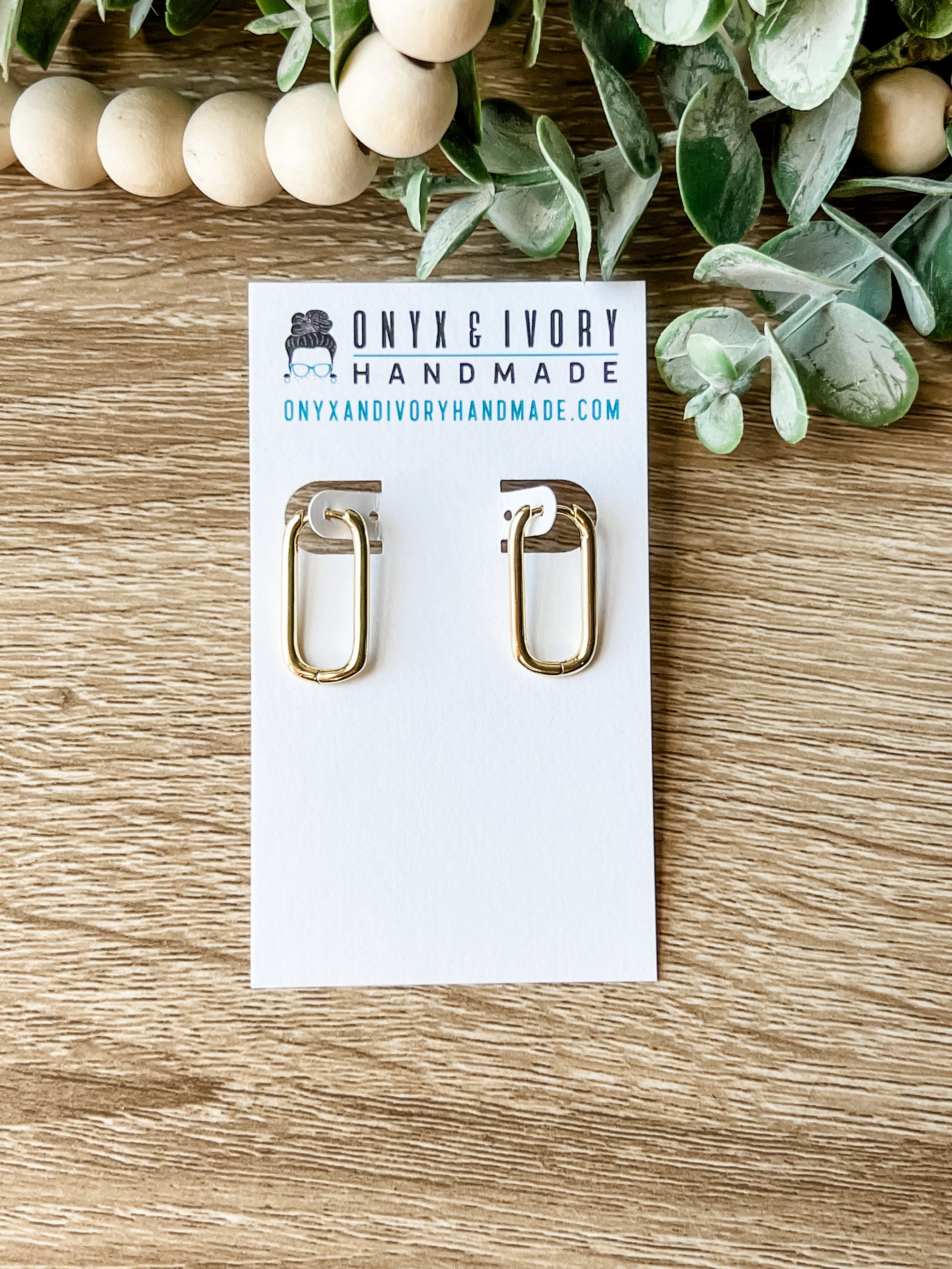 Rectangular Charm Hoops (gold & silver)