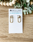 Rectangular Charm Hoops (gold & silver)