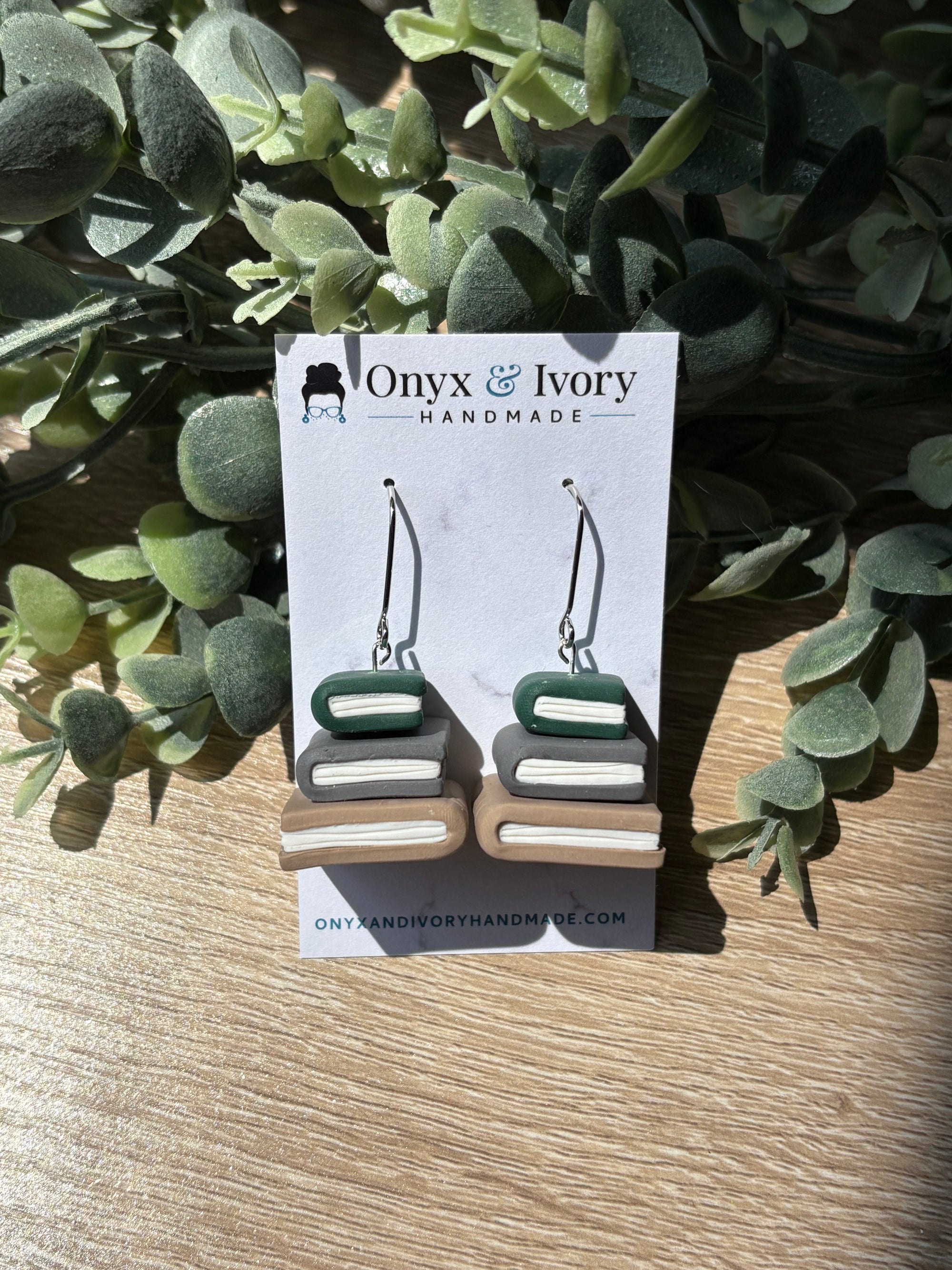 Book Stack Threaded Dangle