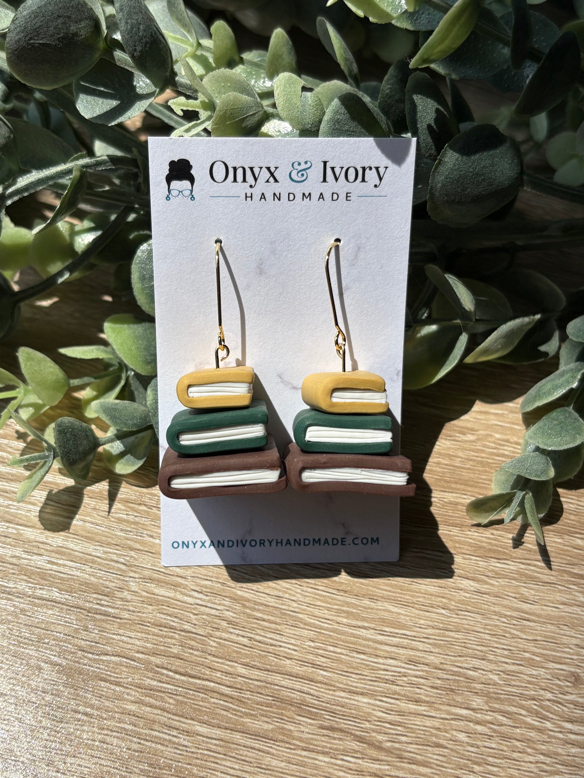 Book Stack Threaded Dangle