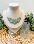 Eucalyptus Statement Necklace & Earring Set