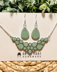 Eucalyptus Statement Necklace & Earring Set