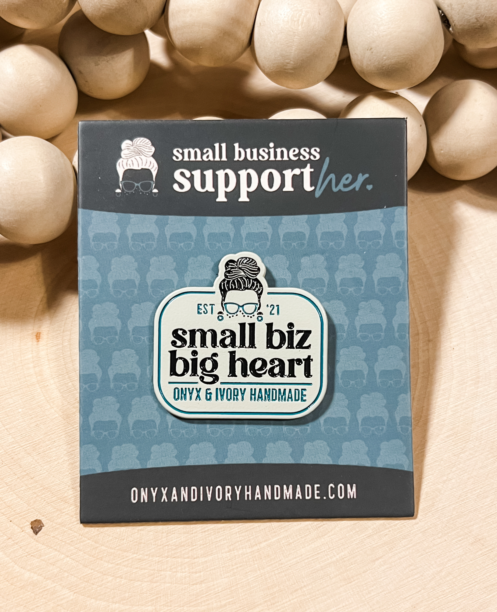 Collector Onyx & Ivory Handmade Pin