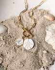 Sand Dollar & Shell Charm Necklace (gold)
