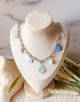 Charm Necklace +Earring Set (silver)
