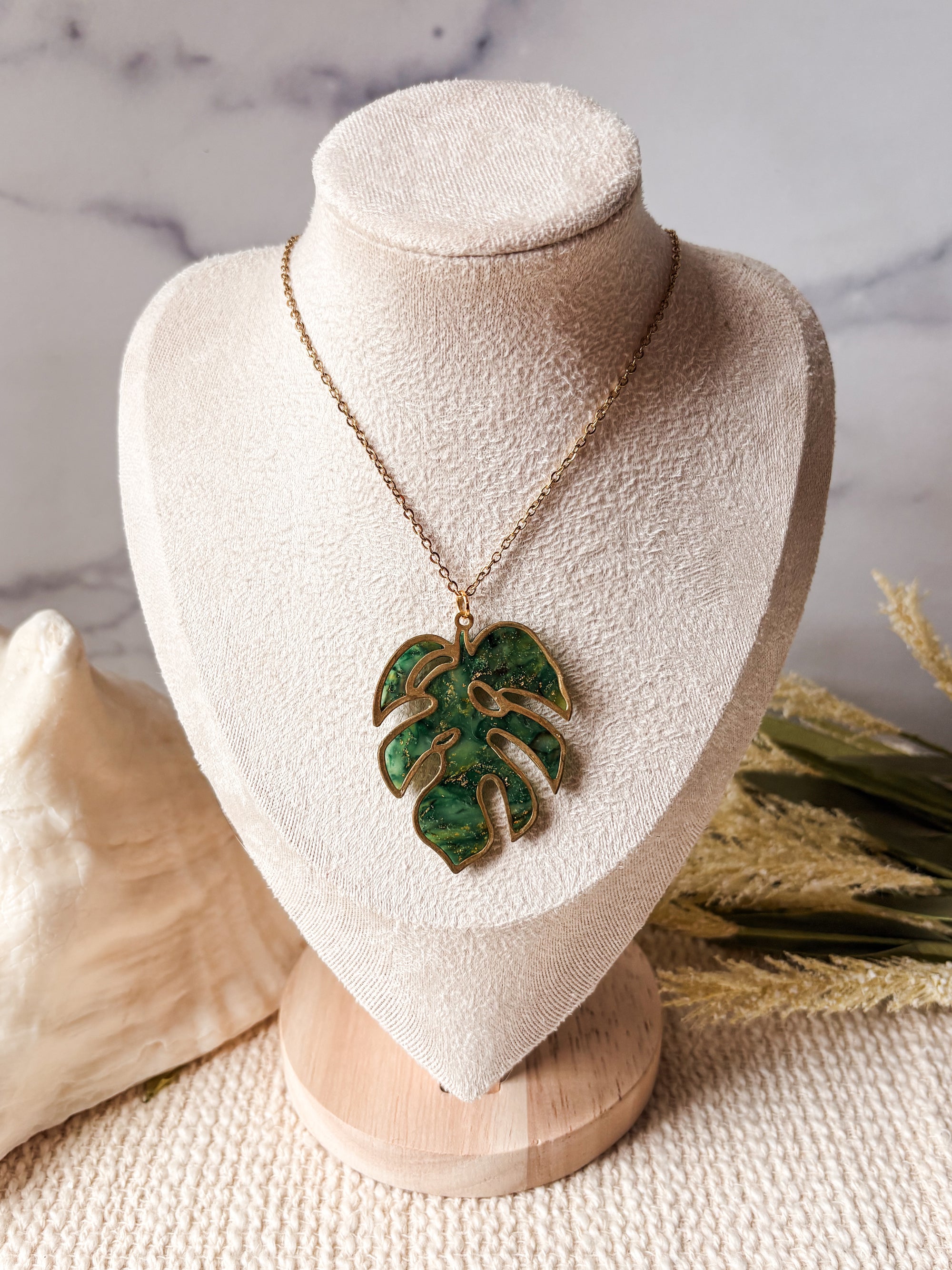 Monstera Pendant Necklace
