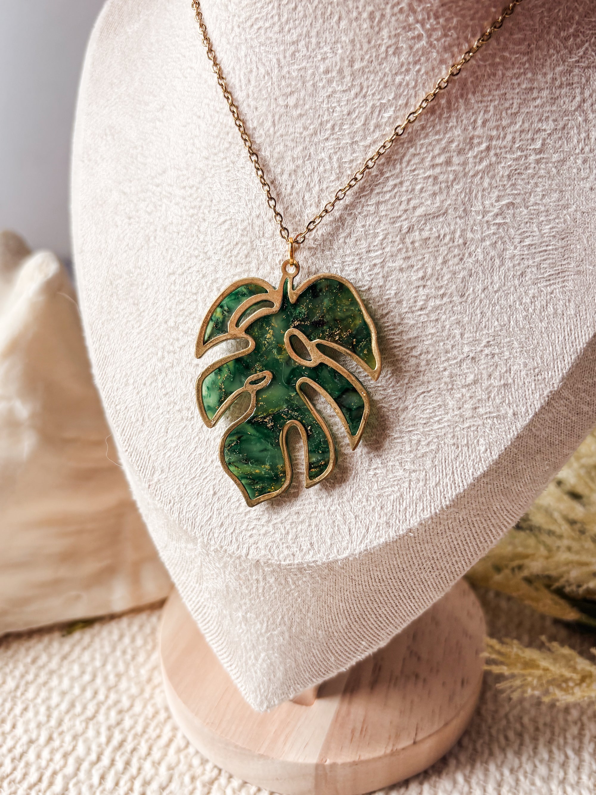 Monstera Pendant Necklace