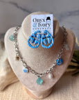 Charm Necklace +Earring Set (silver)