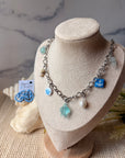 Charm Necklace +Earring Set (silver)