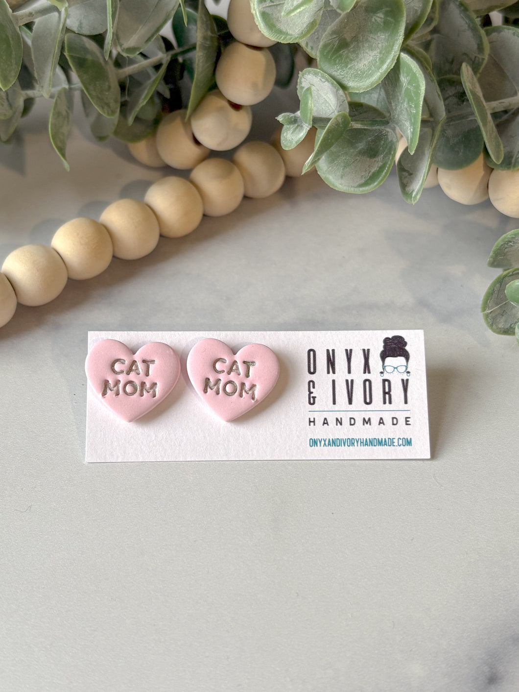 Cat Mom Stud Earrings (silver)