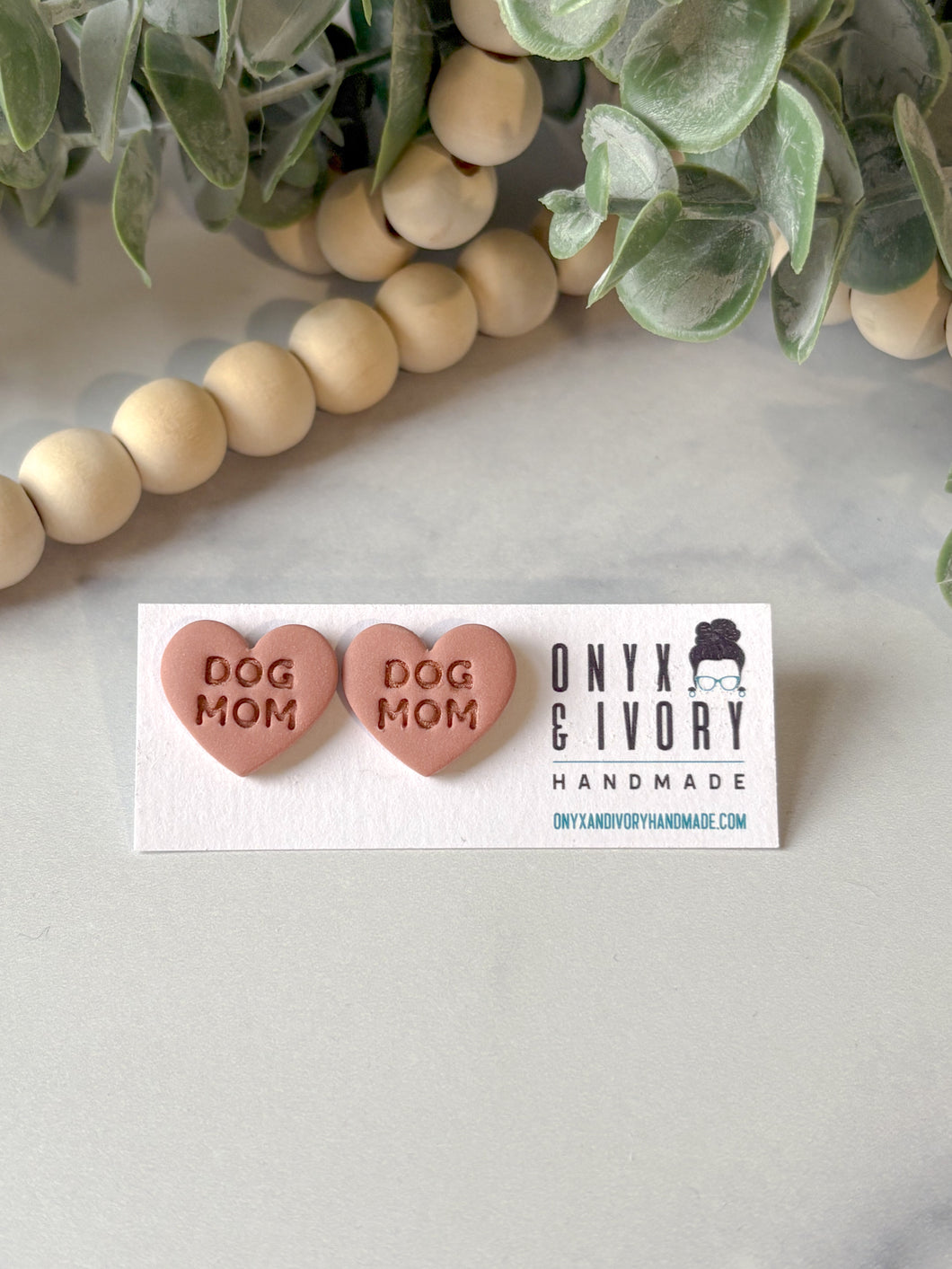 Dog Mom Stud Earrings (rose gold)