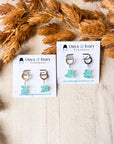 Aqua Sea Glass Huggie Hoops