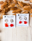 Flame Sea Glass Huggie Hoops