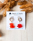 Flame Sea Glass Huggie Hoops