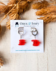 Flame Sea Glass Huggie Hoops