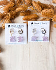 Lilac Sea Glass Huggie Hoops