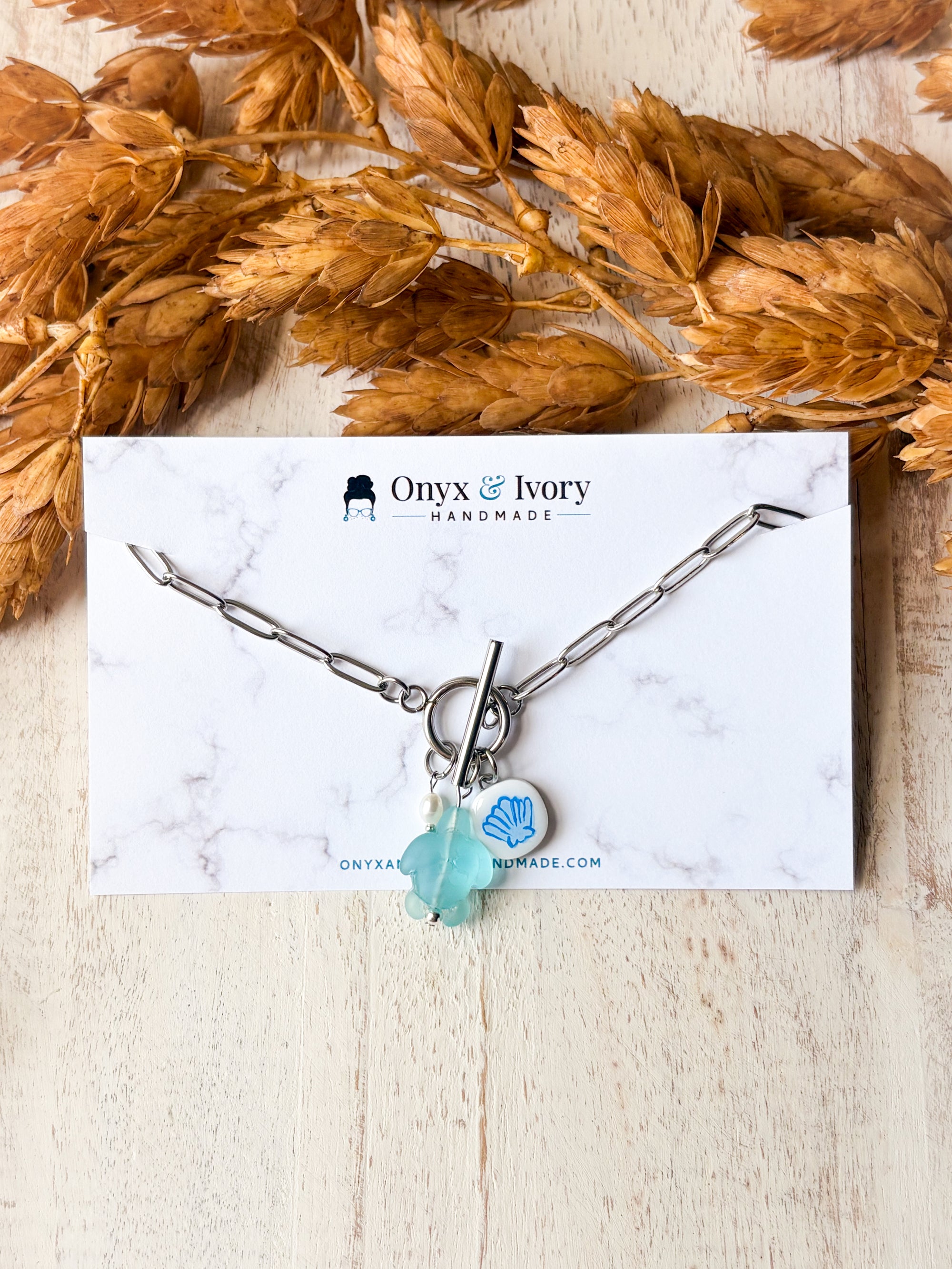Turtle Charm Necklace (silver)