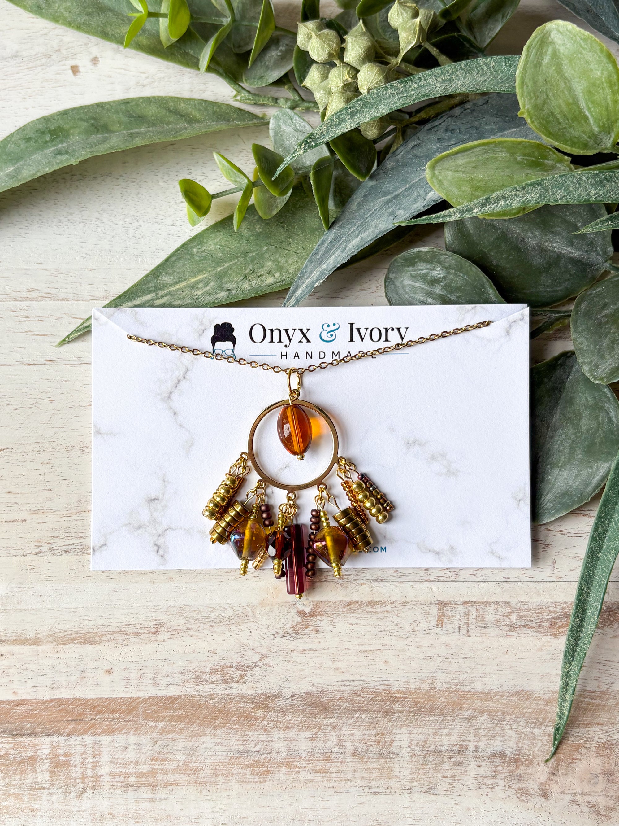 Honey Pot Beaded Pendant Necklace