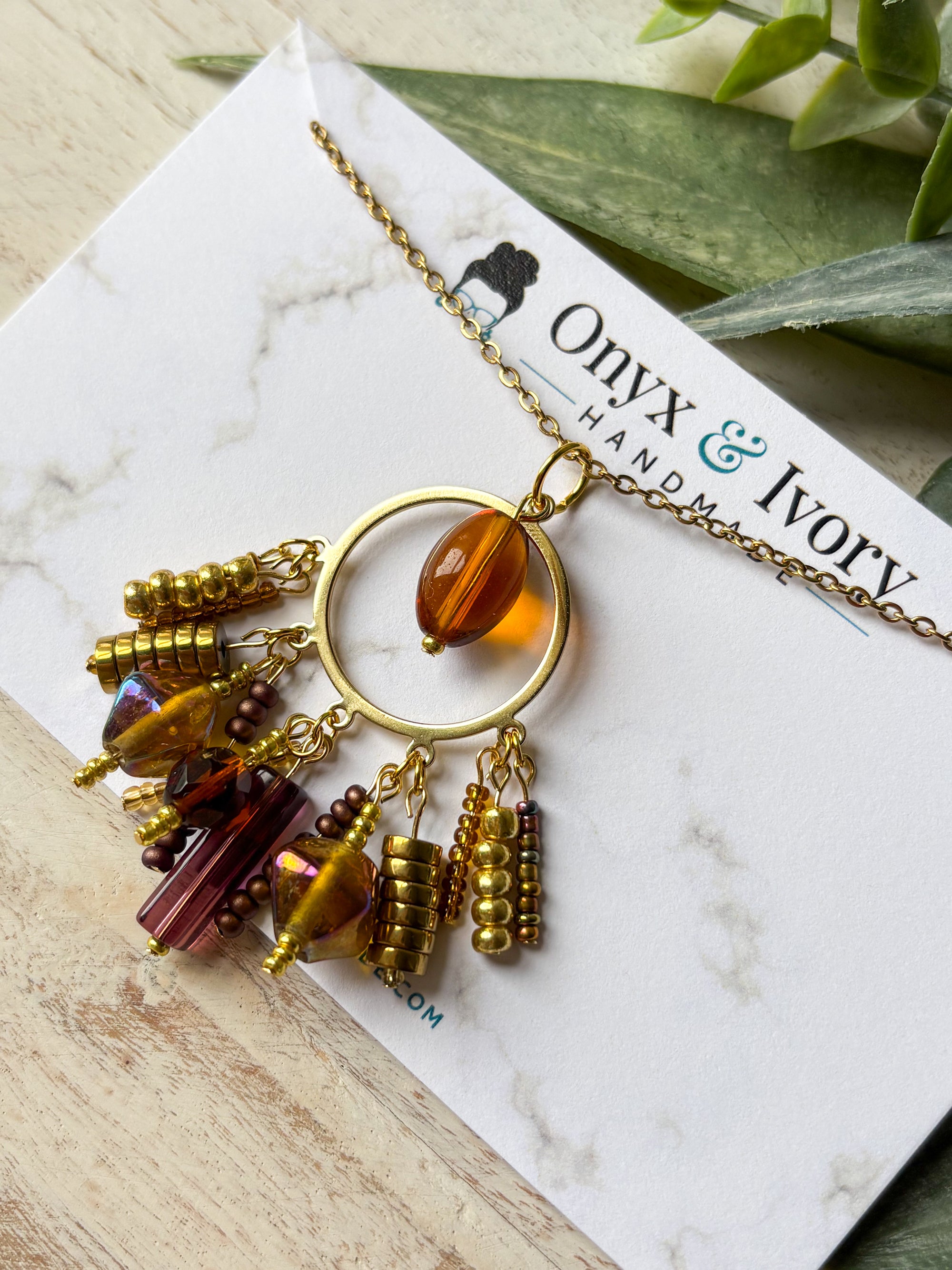 Honey Pot Beaded Pendant Necklace
