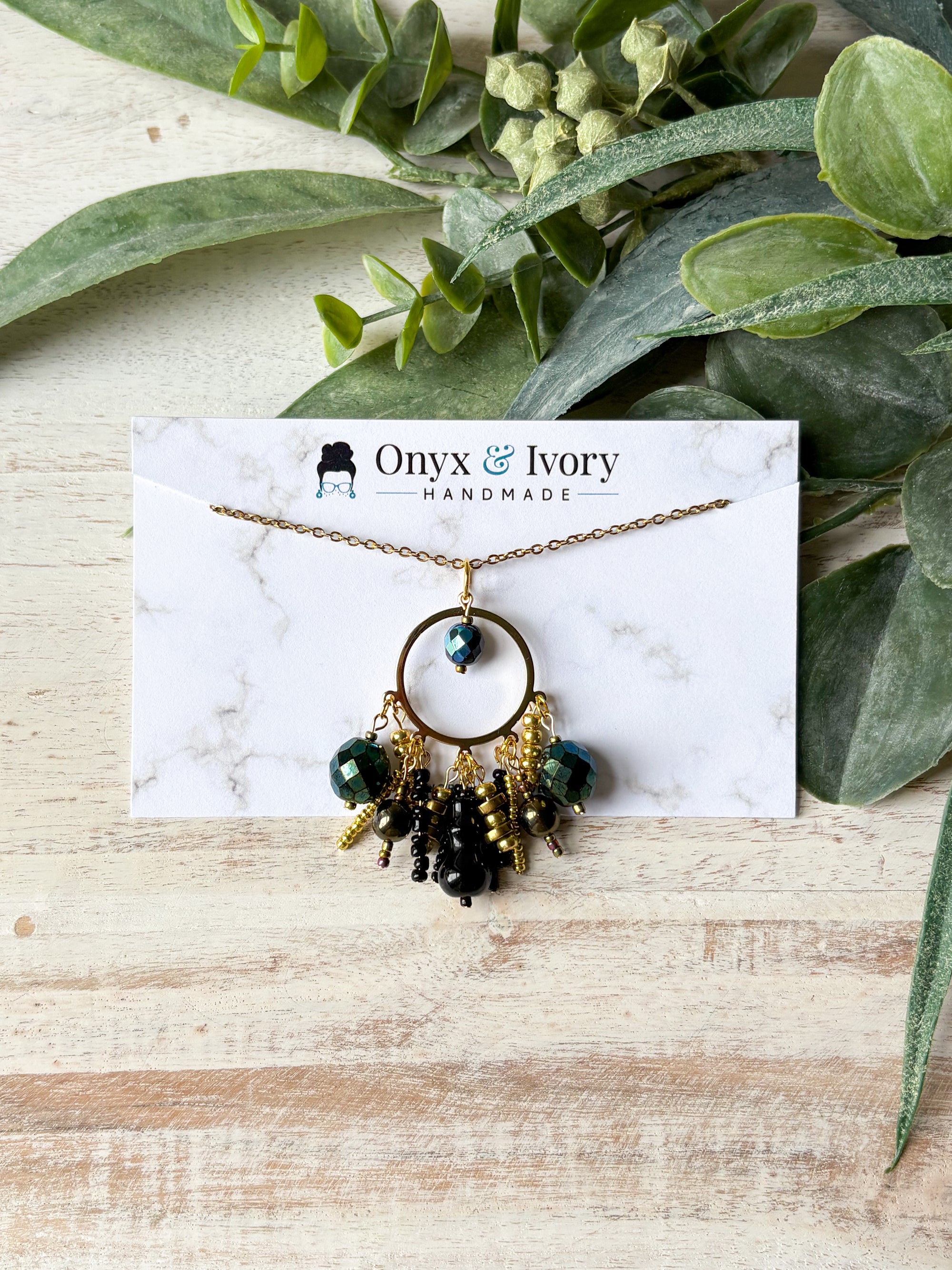 Glam Girl Beaded Pendant Necklace