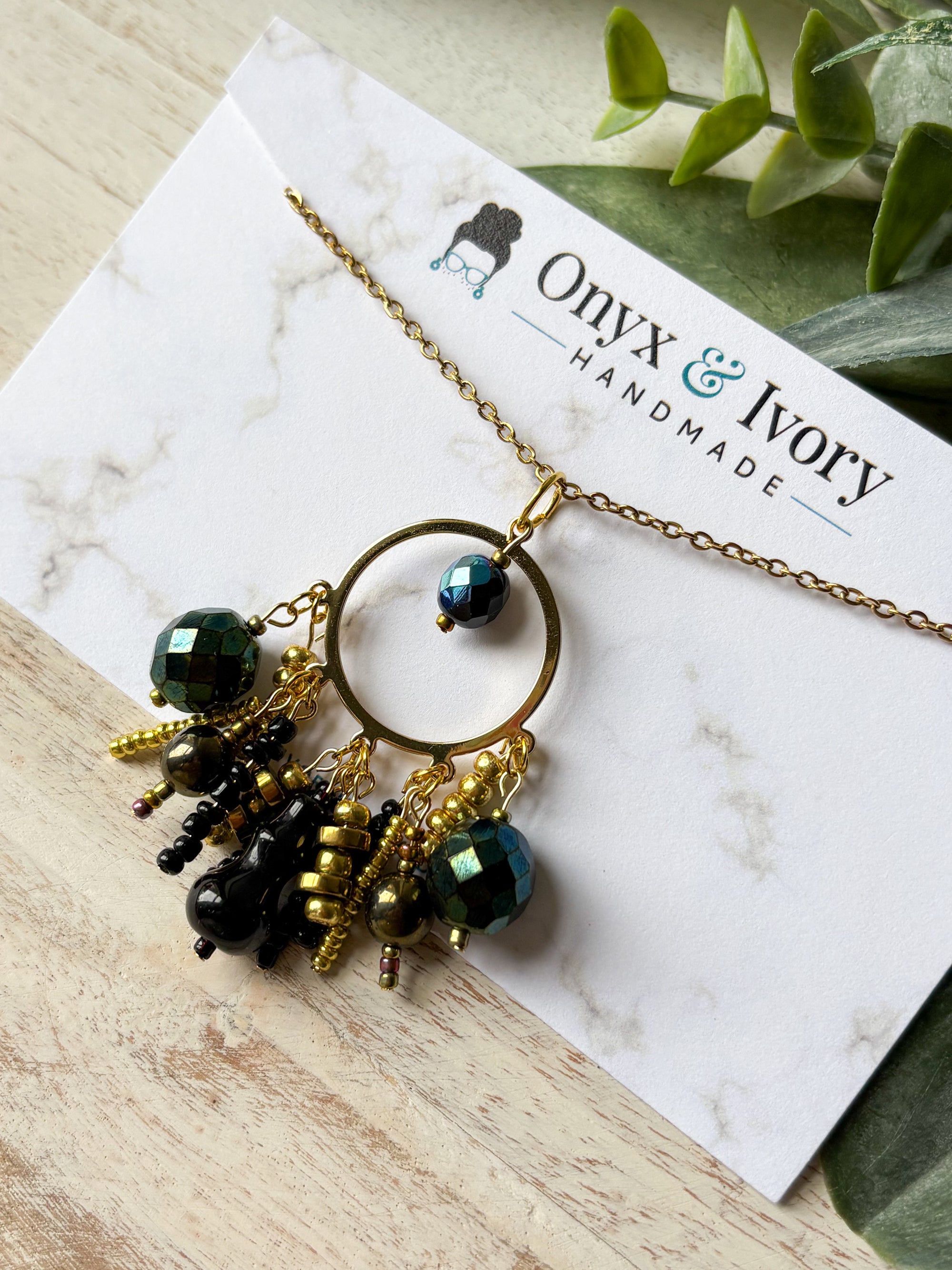 Glam Girl Beaded Pendant Necklace
