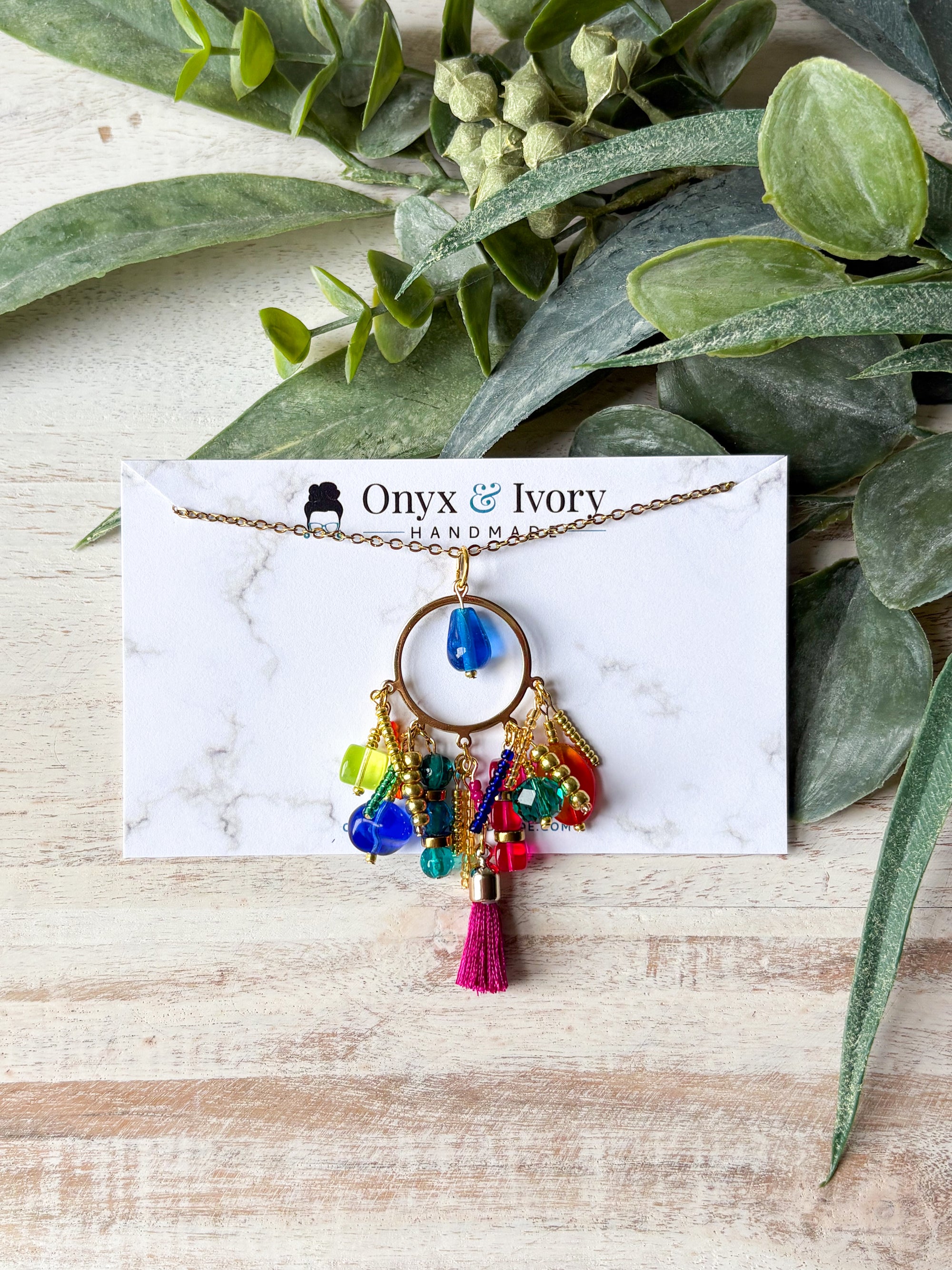 Party Girl Beaded Pendant Necklace
