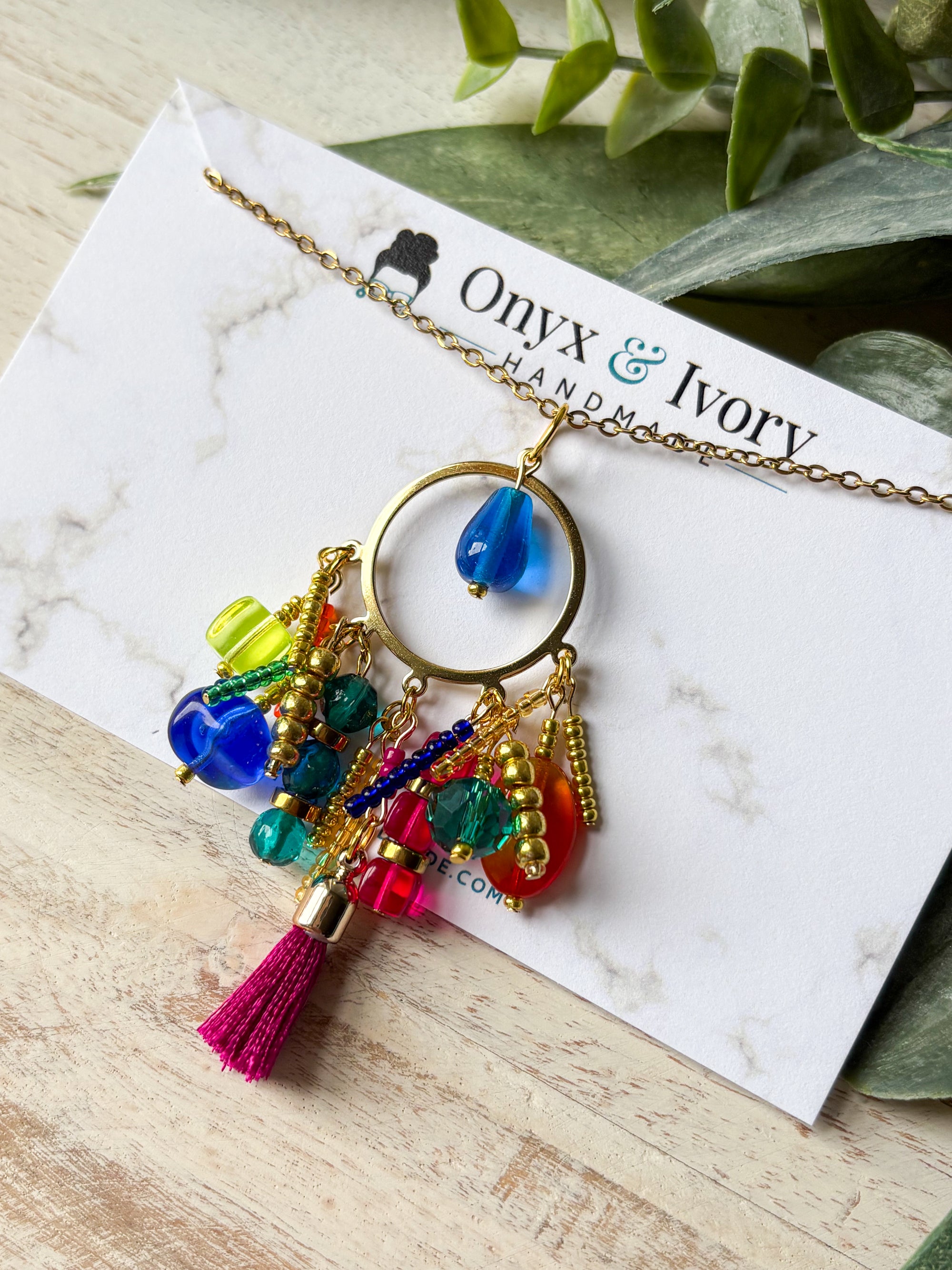 Party Girl Beaded Pendant Necklace
