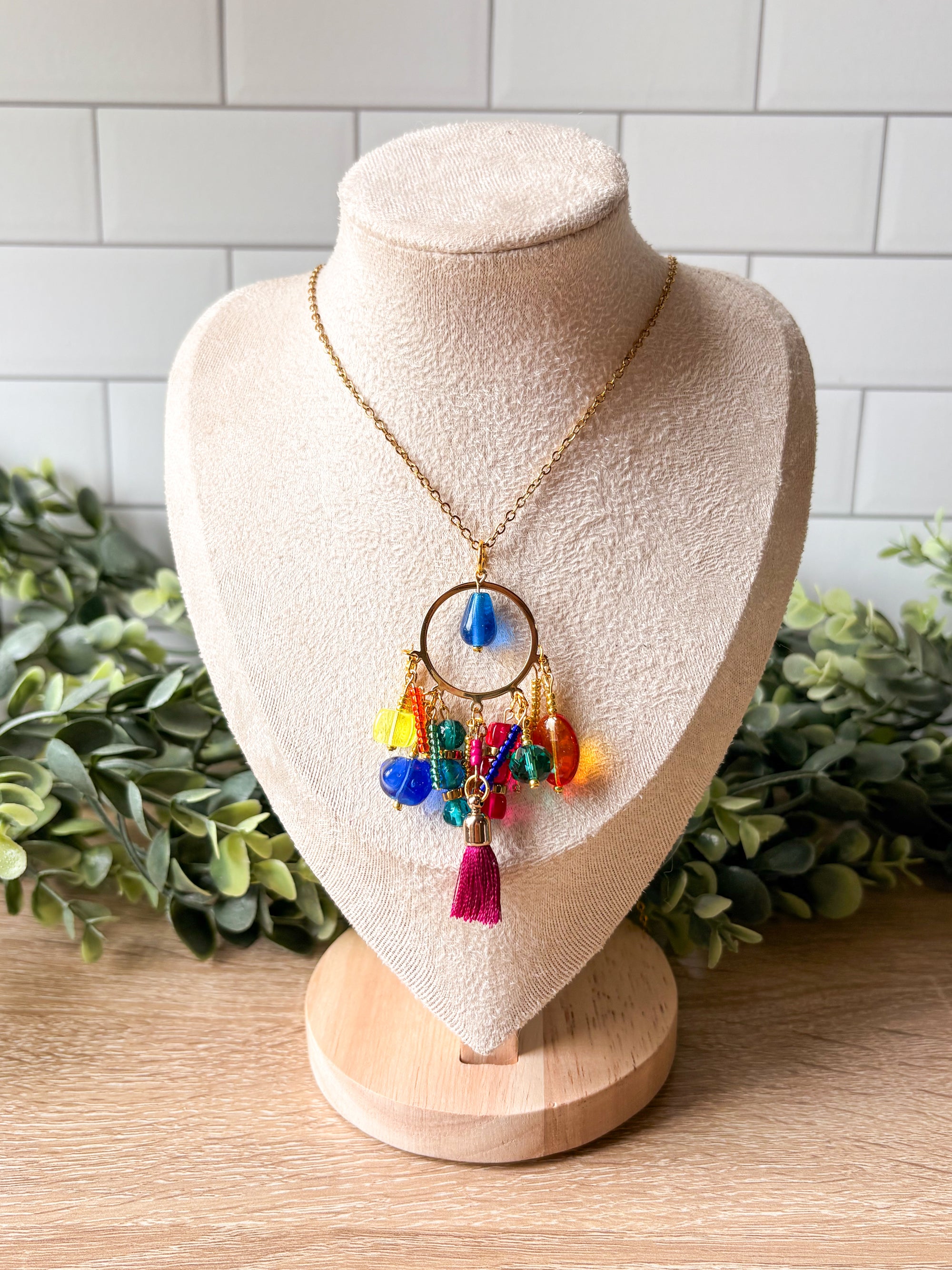 Party Girl Beaded Pendant Necklace