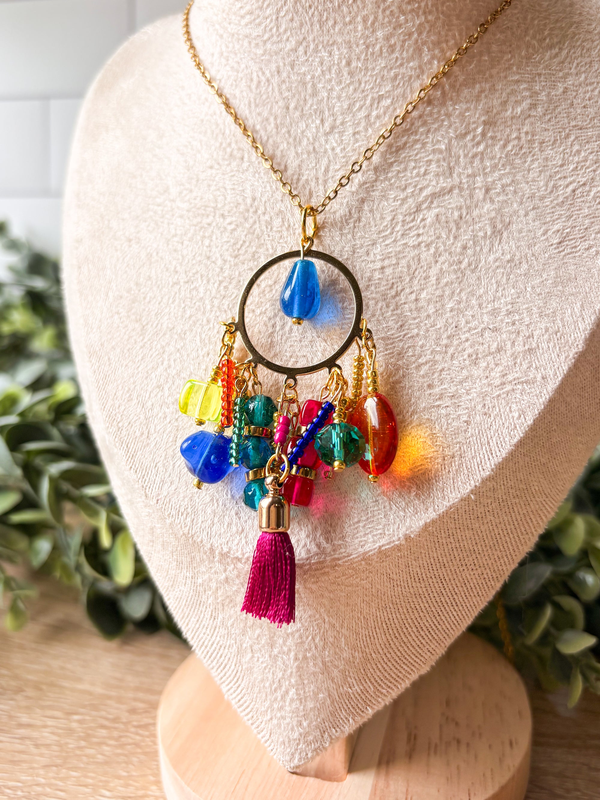 Party Girl Beaded Pendant Necklace