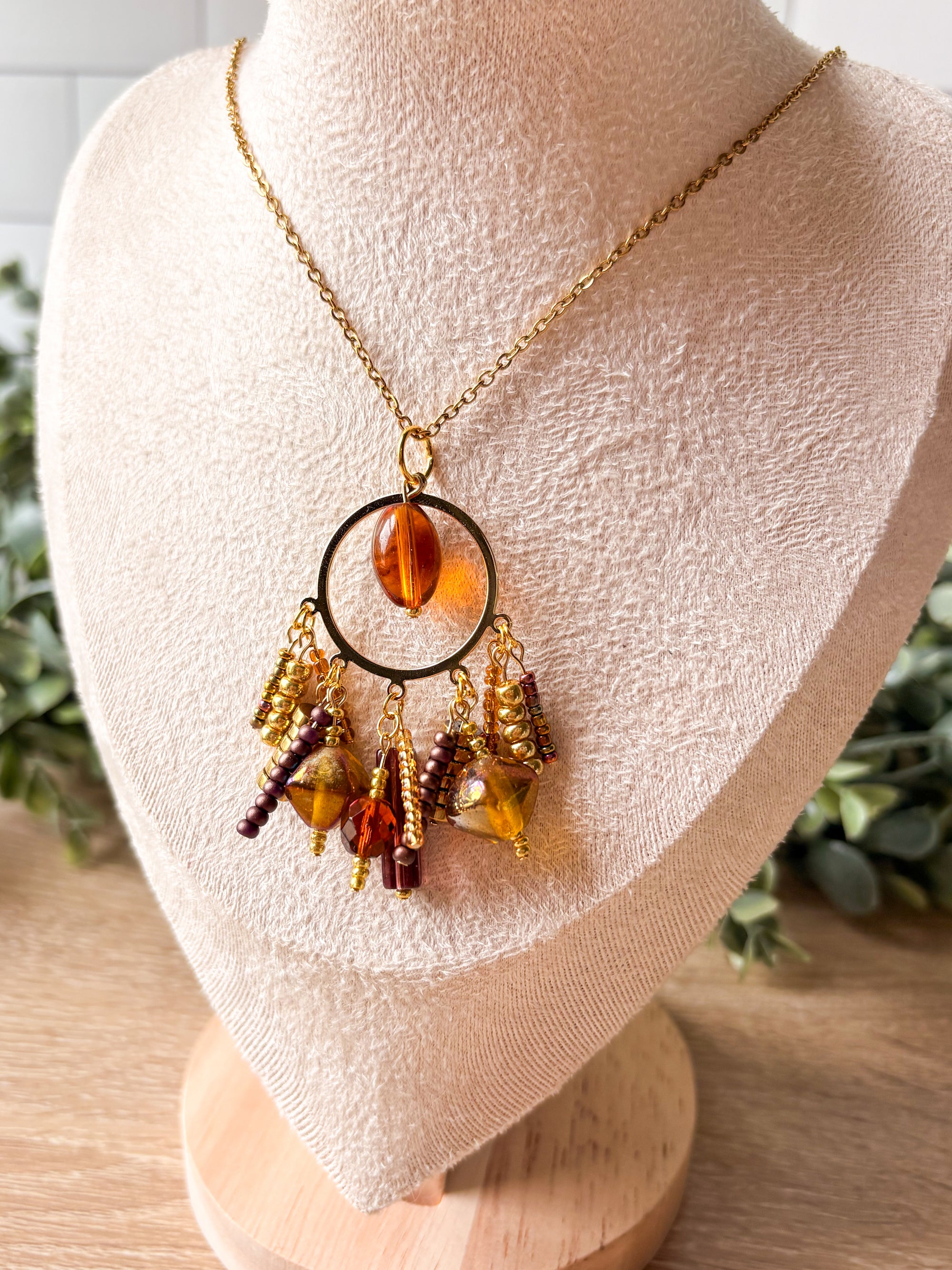 Honey Pot Beaded Pendant Necklace
