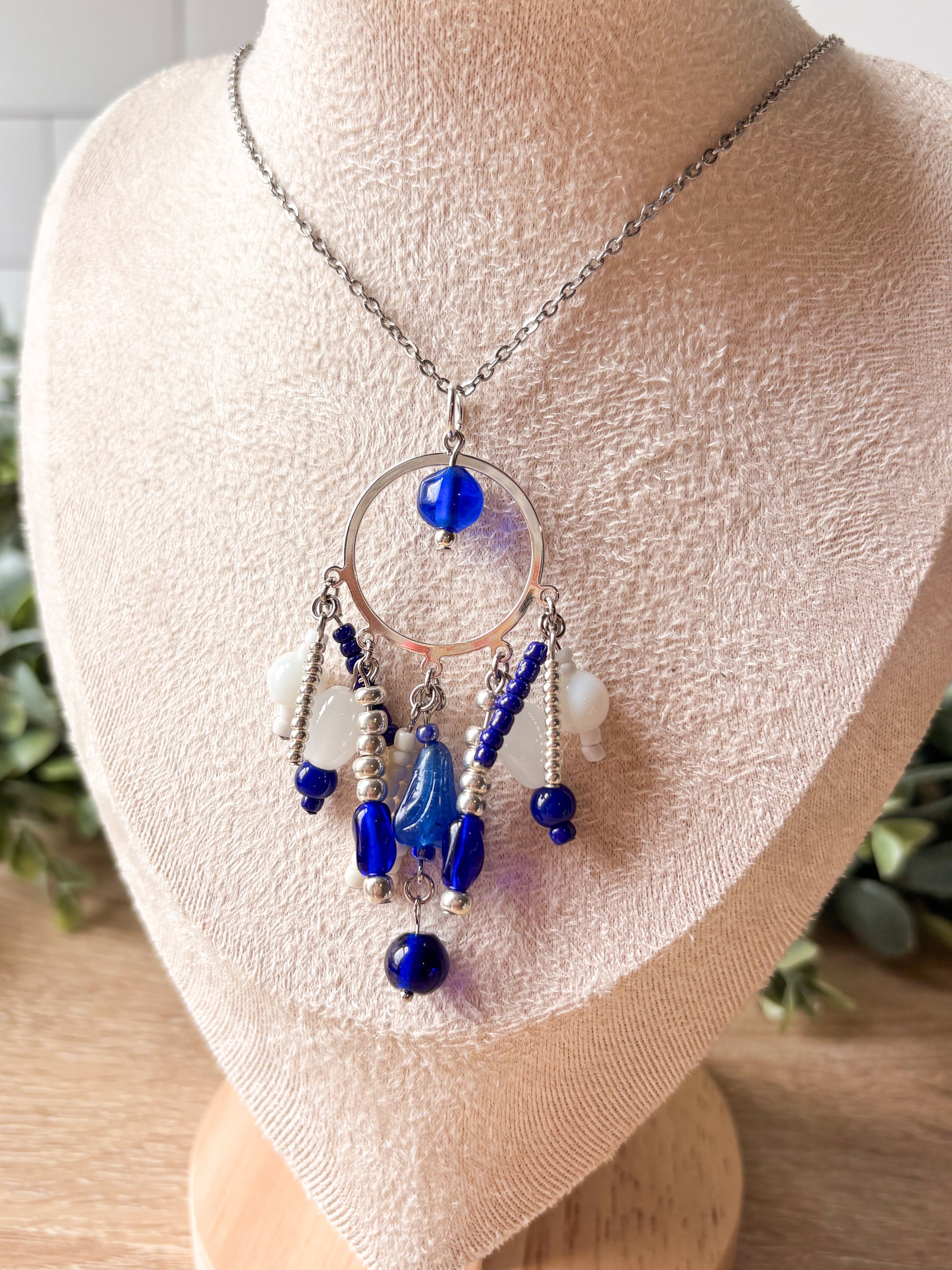 Rainy Day Beaded Pendant Necklace