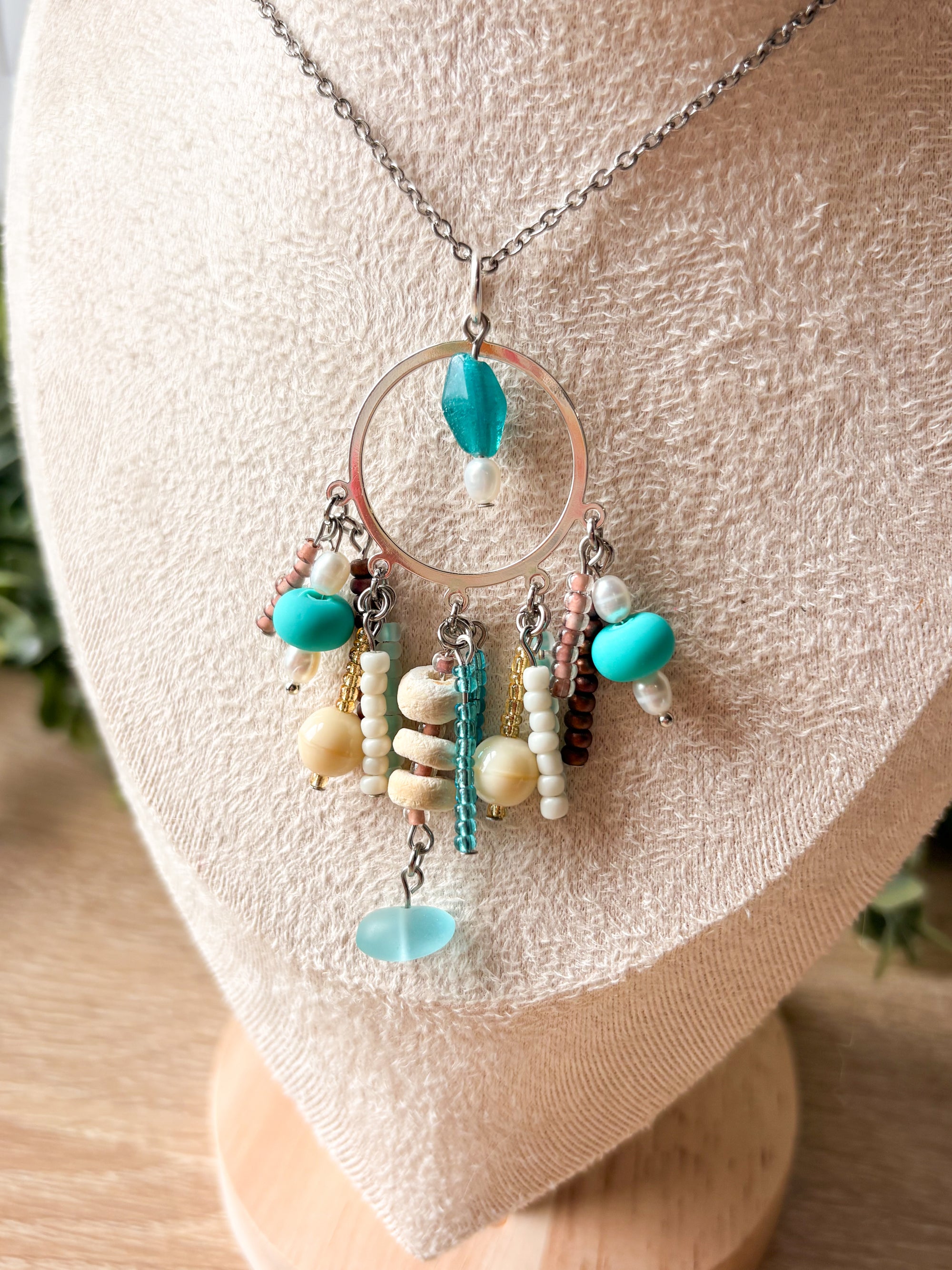 Beach Bum Beaded Pendant Necklace