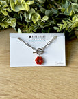 Garnet Charm Necklace (gold & silver)