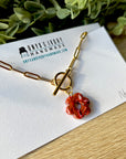 Garnet Charm Necklace (gold & silver)