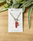 Red Crayon Charm Necklace