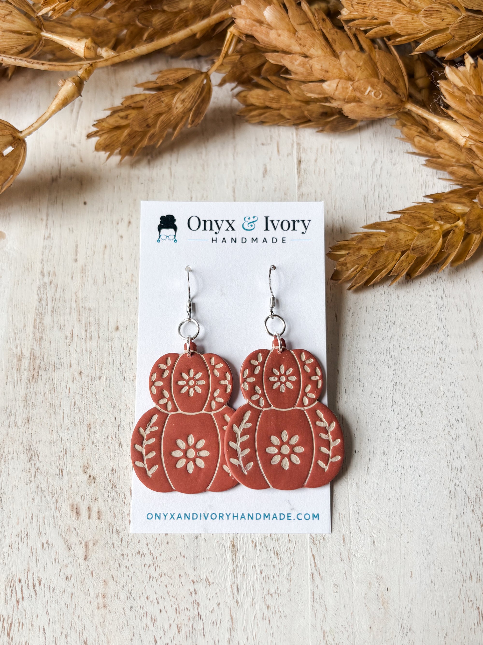 Cinnamon Stacked Pumpkin Dangle