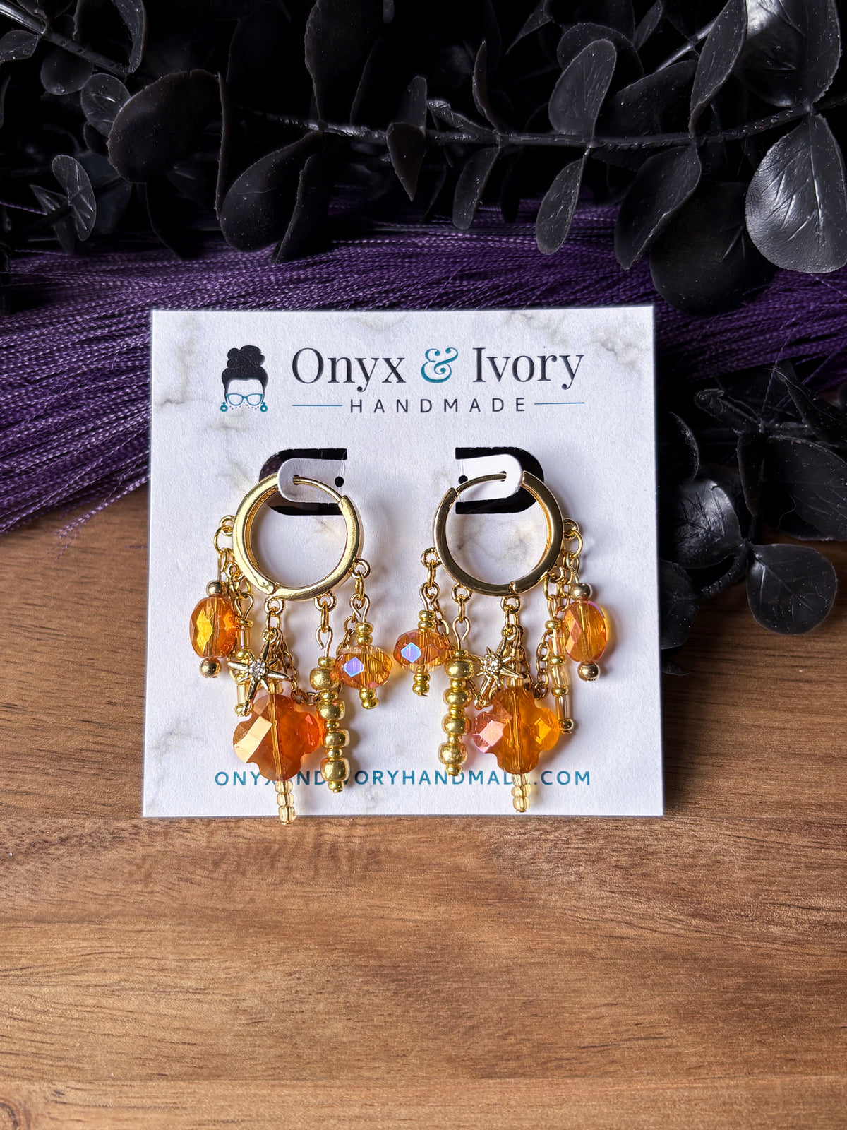 Rising Sun Beaded Hoops