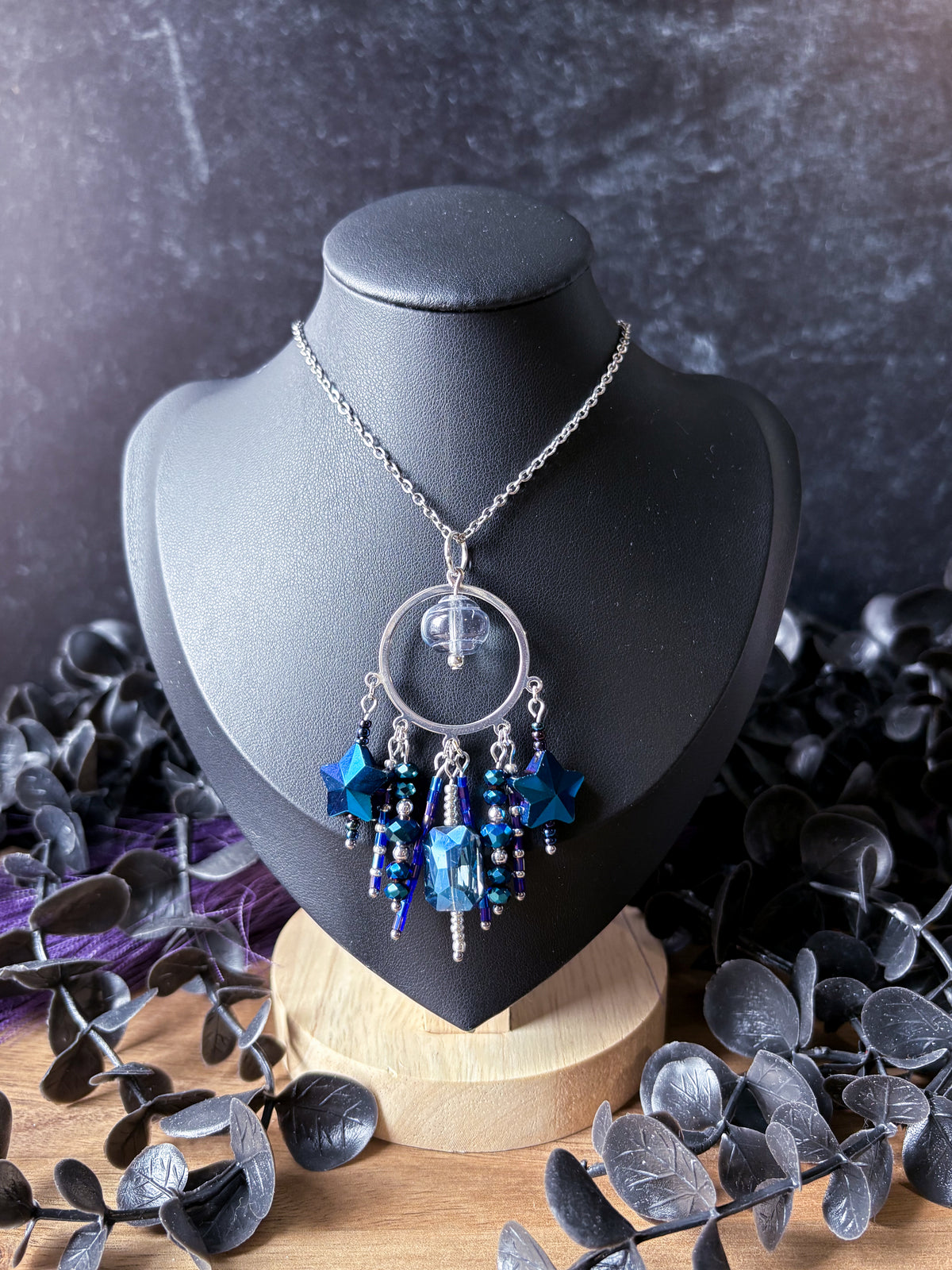 Midnight Hour Beaded Pendant Necklace