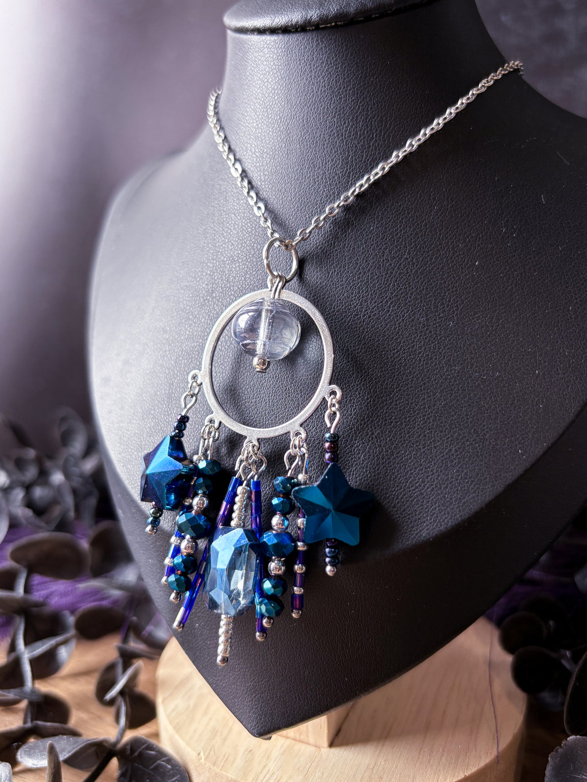 Midnight Hour Beaded Pendant Necklace