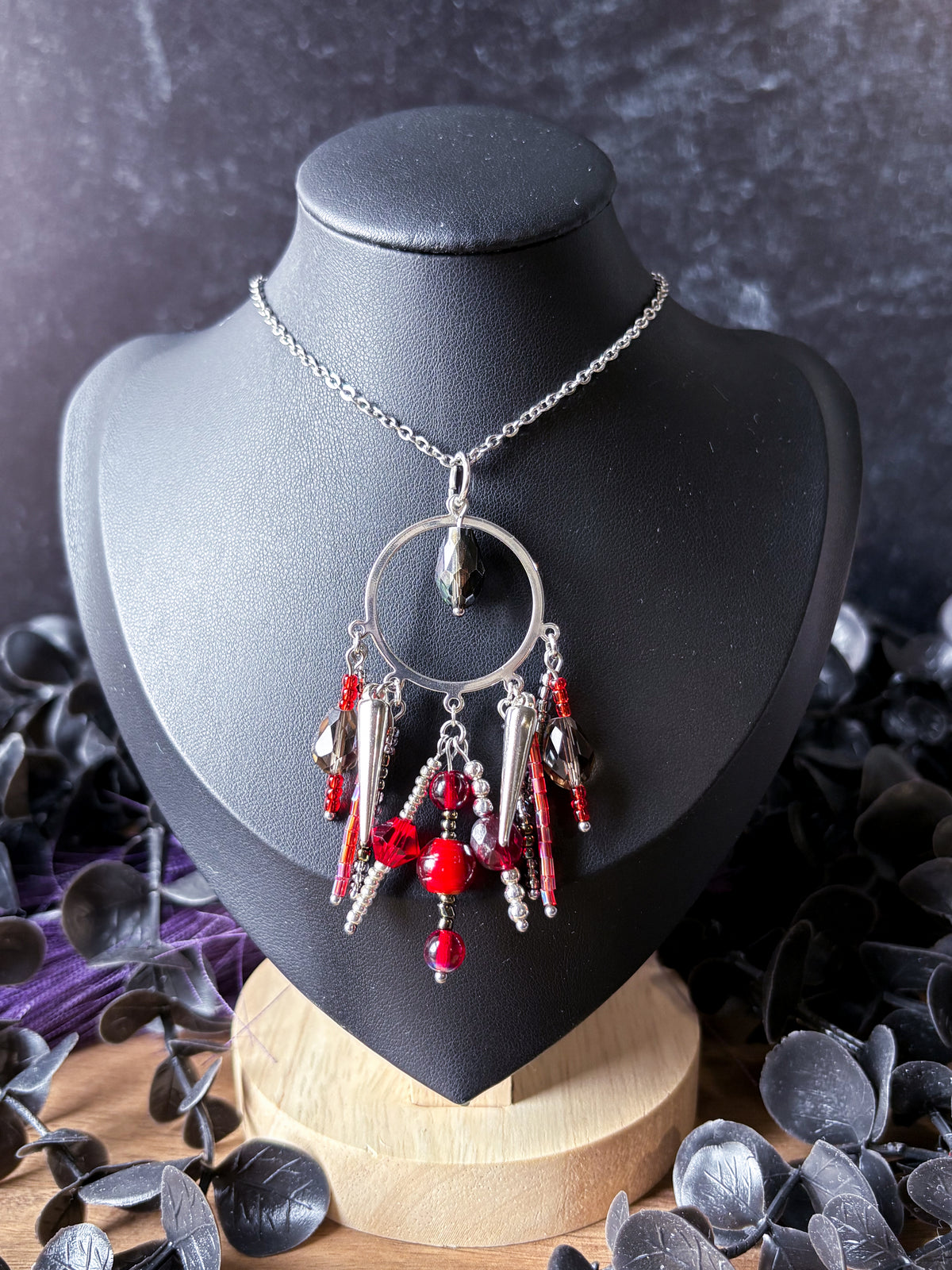 Dracula Beaded Pendant Necklace