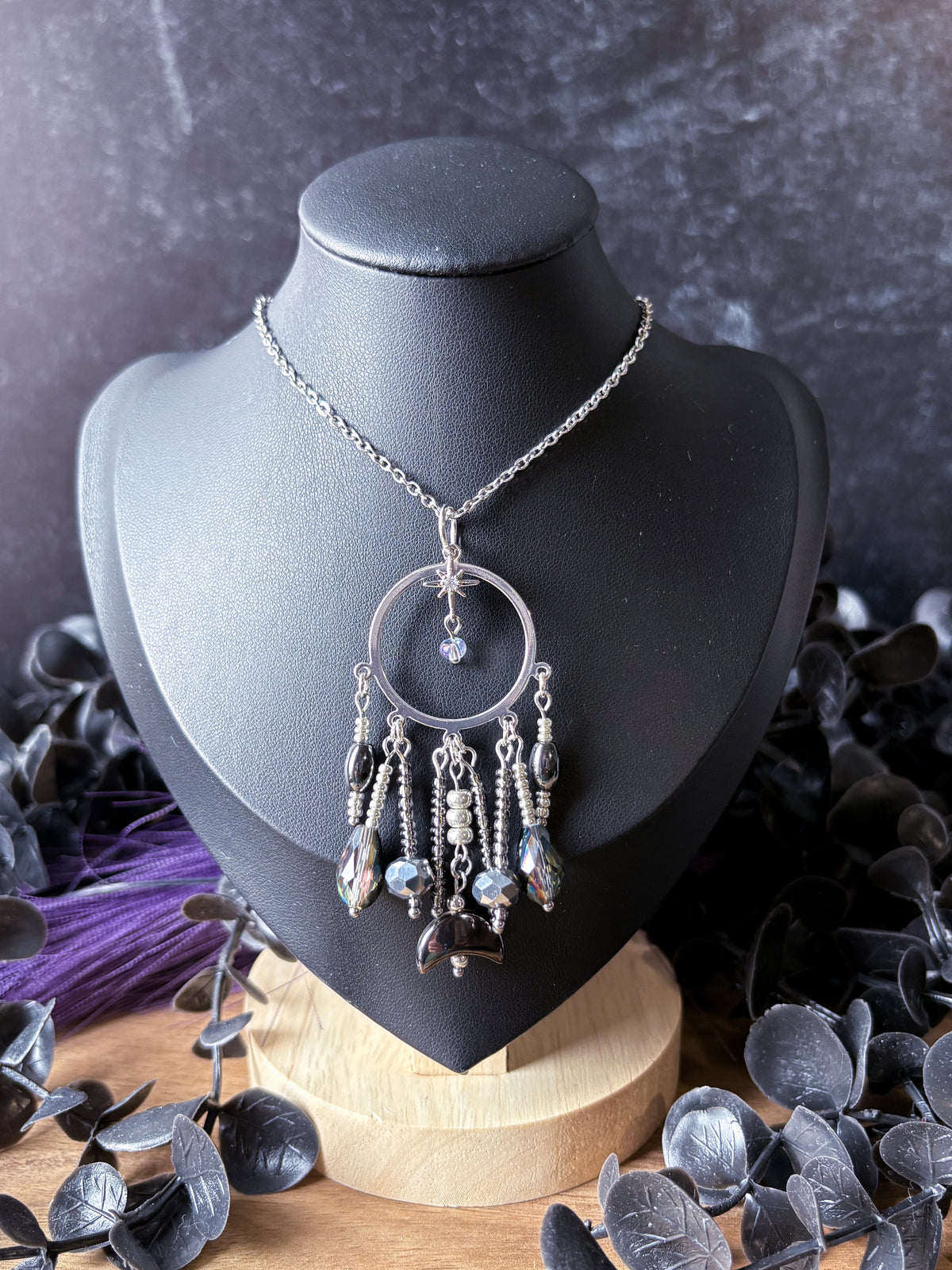 By the Moon Beaded Pendant Necklace