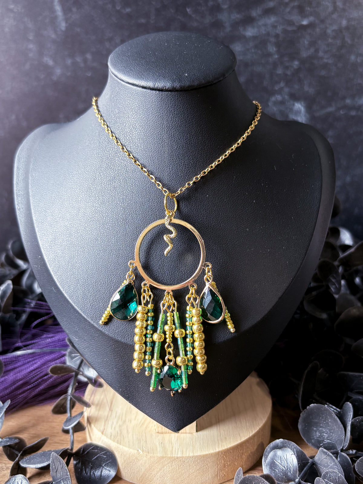 Medusa Beaded Pendant Necklace