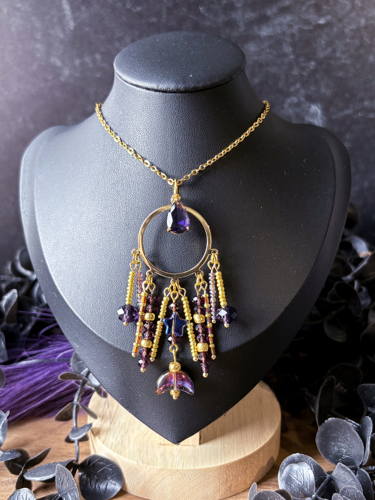 Moon Child Beaded Pendant Necklace