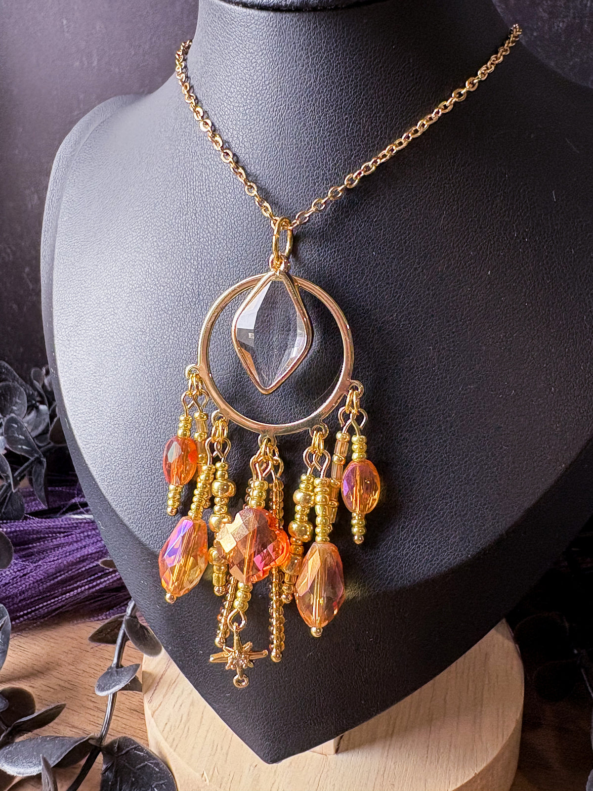 Rising Sun Beaded Pendant Necklace